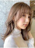イメチェン/ホワイトブロンド/外ハネボブ/ワイドバング/表参道
