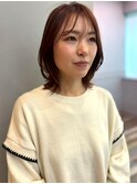 ミディアムレイヤー 顔周りレイヤー 20代 髪質改善 前髪カット