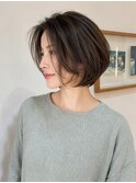 丸みショートボブ/前下がりショートボブ/ひし形ショート/小顔