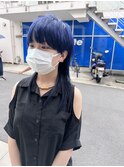 ロングウルフ　個性的　ネイビーグレー