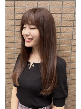 ムク(MUKU) 切りっぱなし＋ストレート＋ピンクブラウン