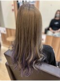 透け感春夏インナーカラー☆ラベンダーベージュくすみカラー