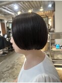 黒髪髪質改善ミニボブ