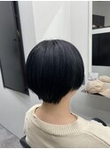 ブルーブラック×丸みショート【アルター鎌取店　今吉】