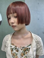 キャロルガーデンズ ボコカ 表参道(Carroll Gardens bococa)&nbsp;ブリーチカラー/前上がりbob/オレンジ／ピンク