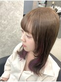 イヤリングカラー×レイヤーカット