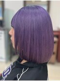 大人可愛いパープルカラーとボブカット/蕨/20代