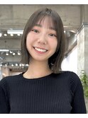 【切りっぱなしボブ】グレージュカラー