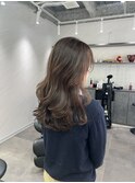 大人ツヤブラウン×ナチュラルレイヤーヘア