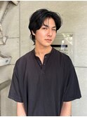 センターパートウルフ