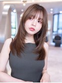 大人ガーリー顔周り似合わせカット/ミディアムレイヤーカット