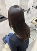 髪質改善ストレート艶カラー