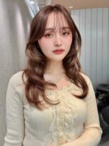 グロー 大宮(GLROW)&nbsp;レイヤーカット　ハッシュカット　顔まわりカット　ベージュ