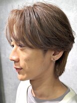 曲がる縮毛矯正専門店 バイ レイズ 名駅(曲がる縮毛矯正専門店 by RAYS)&nbsp;茶髪毛流れセンターパート　メンズサロン名古屋　k