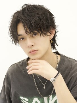 エイド 本店(aid) 縦落ちソフトツイストパーマコンマバングメンズウルフ