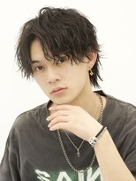 エイド 本店(aid) 縦落ちソフトツイストパーマコンマバングメンズウルフ