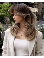 ヌエン 渋谷(NU/EN) 夏カラー!バタフライレイヤー×ブロンドベージュバレイヤージュ