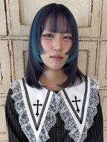 ロリム(RorriM)&nbsp;姫カット ダブルカラー ブルーバイオレット ターコイズブルー