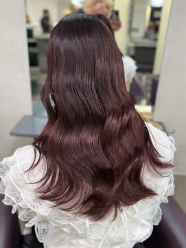 ジゼル ビエラ博多テラス店(GiseL) 博多駅 ブリーチなしダブルカラーで作る秋色ボルドーロング