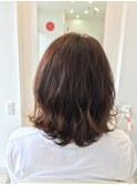 ハイライトグラデーション切りっぱなしボブ