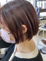 マイノリティー 石橋店(Minority)&nbsp;ボブ 　切りっぱなし　ピンクカラー