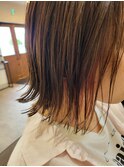 切りっぱなしボブ インナーピンク
