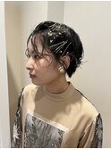 金箔&ゴールドピン　ショートヘアアレンジ