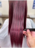 ２０～40代髪質改善艶感エアストレートカシスブラウン