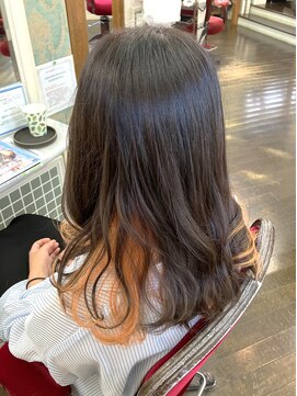 ２丁目３番地美容室 インナーオレンジ×ナチュラルブラウン