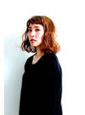 眉上バングのゆるふわほつれ波ウェーブロブ！