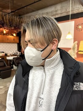 チャプター 問屋町(chapter) メンズバレイヤージュセンターパートケアブリーチダブルカラー