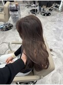 7トーンブリーチなしカラーモカブラウンレイヤーカット