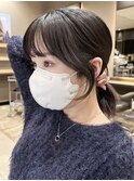 顔周りカット/小顔/おくれ毛/韓国風ヘア/くびれヘア大人ガーリー