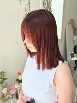 マロウイヴ(mallow eve) 《花屋併設の美容院》オレンジカラー×夏