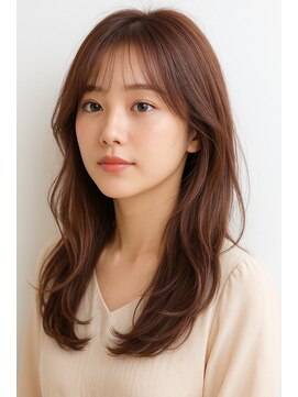 ティータ(teeta) エレガント×ピンクベージュハイライトロング