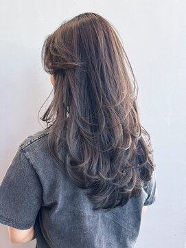 シオン(shion) ロングおくれ毛顔周りレイヤー韓国ヘア_ba549022