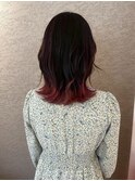 外ハネミディアム×裾カラーで華やかな印象に！