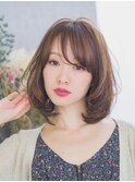 ひし形ミディアム×シースルーバング