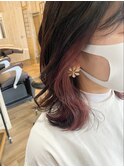 #インナーカラー#インナーピンク#ココアブラウン#くすみカラー