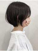 大人かわいい丸みひし形20代30代40代前下がりショートボブ
