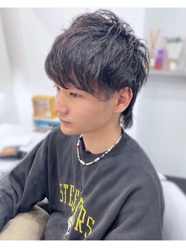ネオン(neon) ショートウルフ×ニュアンスパーマ【柿本拓】