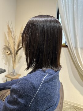 ワ ヘアー(wa-hair) くくれるタッセルボブ　髪質改善縮毛矯正　艶髪ニュアンスカラー