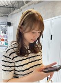 レイヤーカット／顔まわりレイヤー/ブラウンベージュ