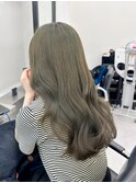 オリーブベージュ/ブリーチなしダブルカラー20代30代40代