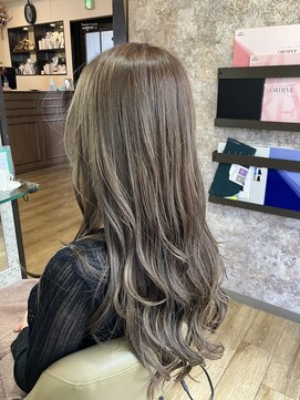 ビゼン 東伏見本店(hair make BIZEN) オリーブグレージュロングレイヤー