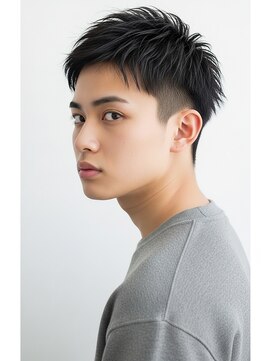 シスタ(SISTA) ブルーブラック/刈り上げセンターパート/黒髪/ツーブロック/