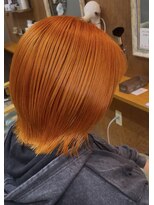 ヘアーサロン アトリエ(Hair salon ATORIE)&nbsp;ミディアムレイヤーブリーチカラーオレンジ
