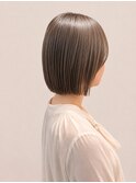 ミニボブ/切りっぱなし/ダブルカラー/白髪ぼかし/30代40代50代