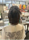 ヘアセット/静岡お呼ばれヘア/カチモリ/ハーフアップ/ボブ