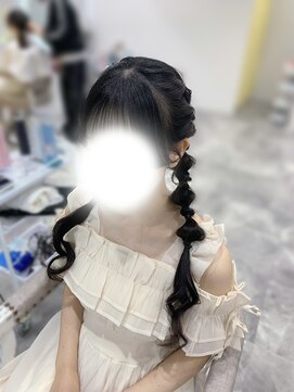 ヘアセットクラン リリー 東梅田店(hair set Clan lily) ツイン編みおろし/梅田ヘアセット